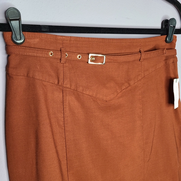Anthropologie Brown Belted Pencil Skirt - Picture 11 of 15